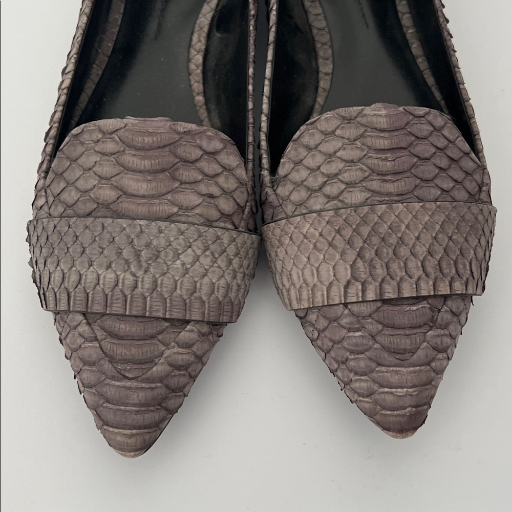 EUC Aerin Grey Faux Snakeskin Flats - Picture 4 of 6